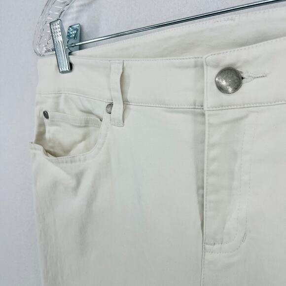 EILEEN FISHER Jeans 10 Organic Cotton Stretch Denim Slim Ankle Bone White - Picture 8 of 15